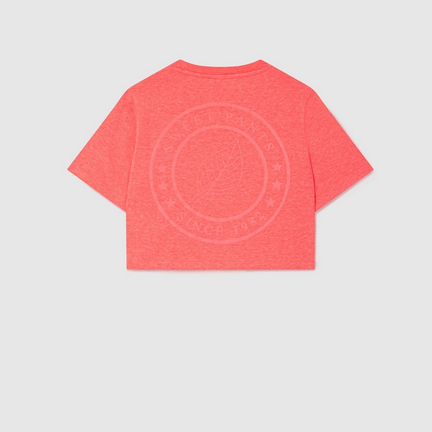 Tee-Shirt Crop Logo - Rose Fluo - Fille