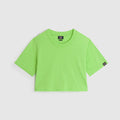 Tee-Shirt Crop Logo - Vert Fluo - Fille