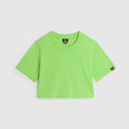 Tee-Shirt Crop Logo - Vert Fluo - Fille