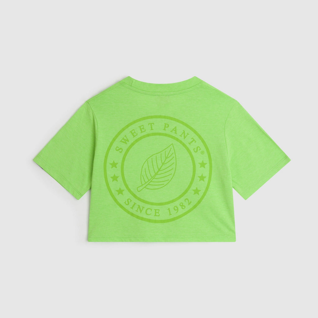Tee-Shirt Crop Logo - Vert Fluo - Fille