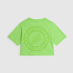 Tee-Shirt Crop Logo - Vert Fluo - Fille