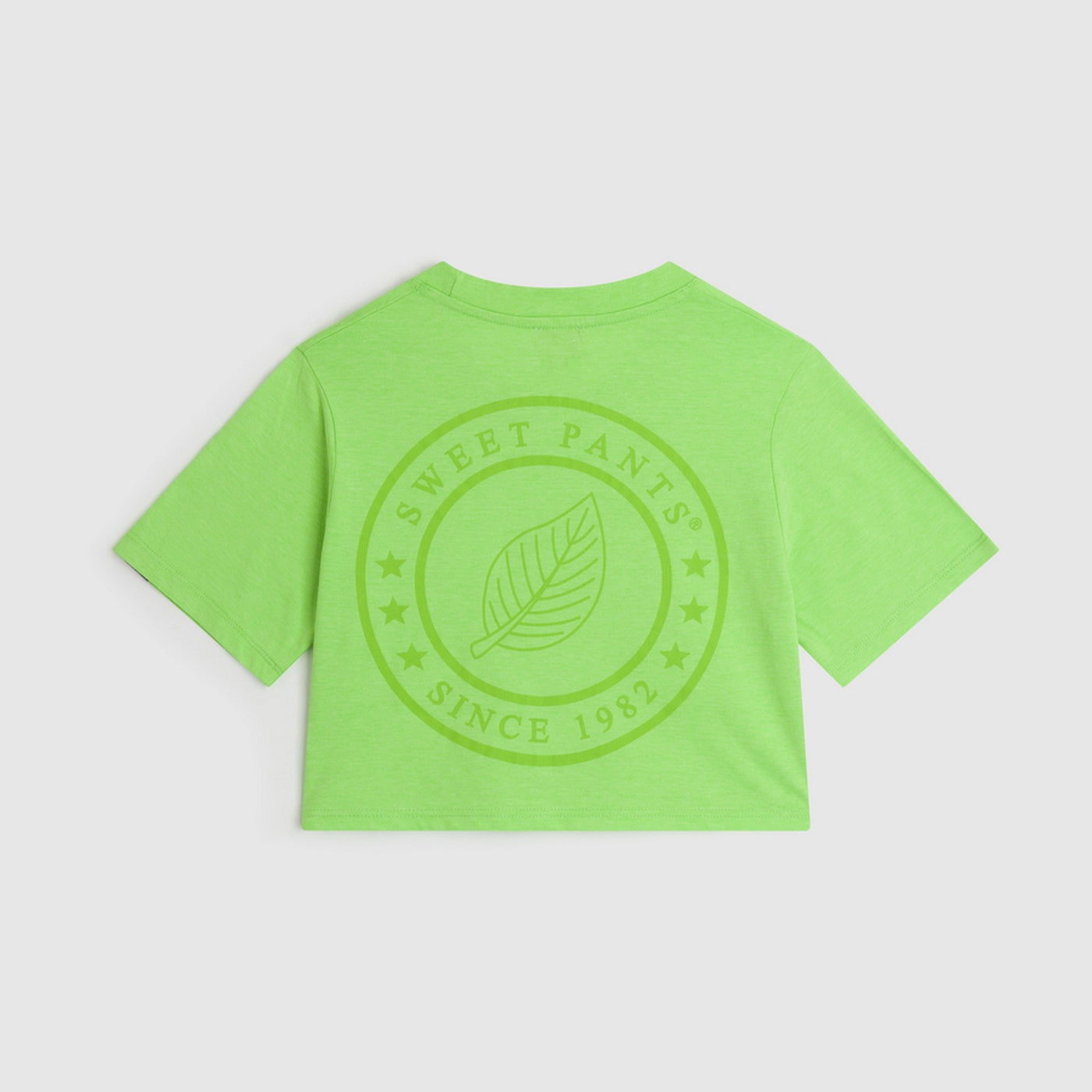 Tee-Shirt Crop Logo - Vert Fluo - Fille