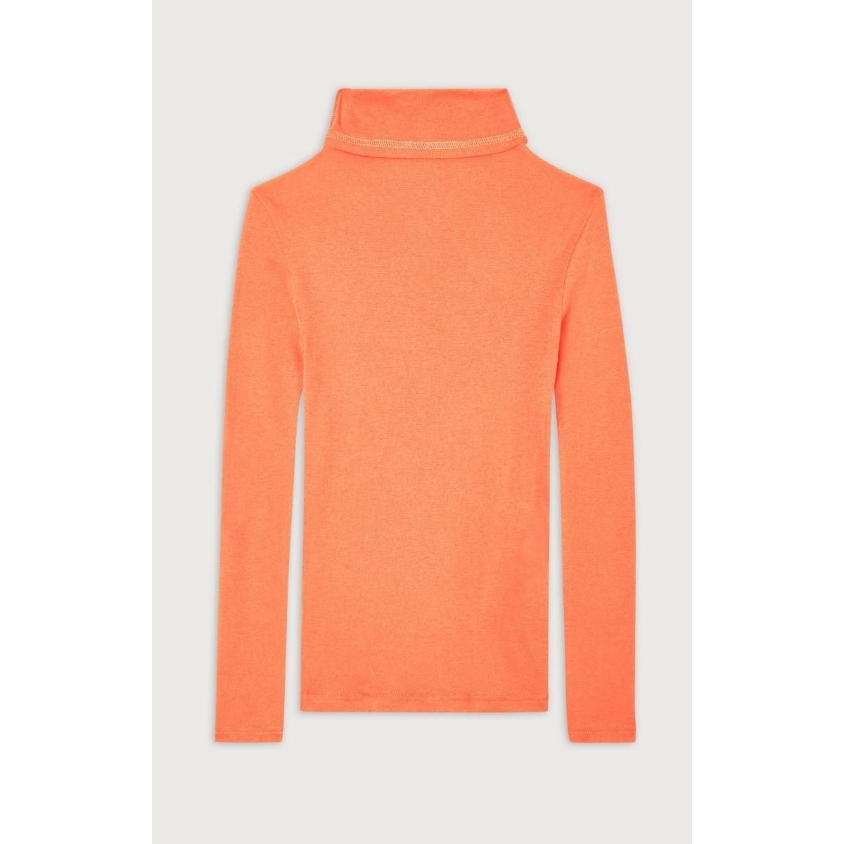 Tee-Shirt Ajusté Manches Longues - Orange Fluo - Enfant