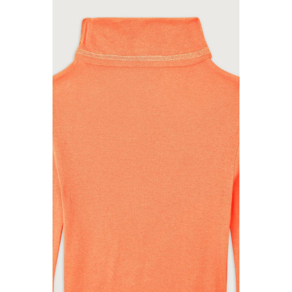 Tee-Shirt Ajusté Manches Longues - Orange Fluo - Enfant