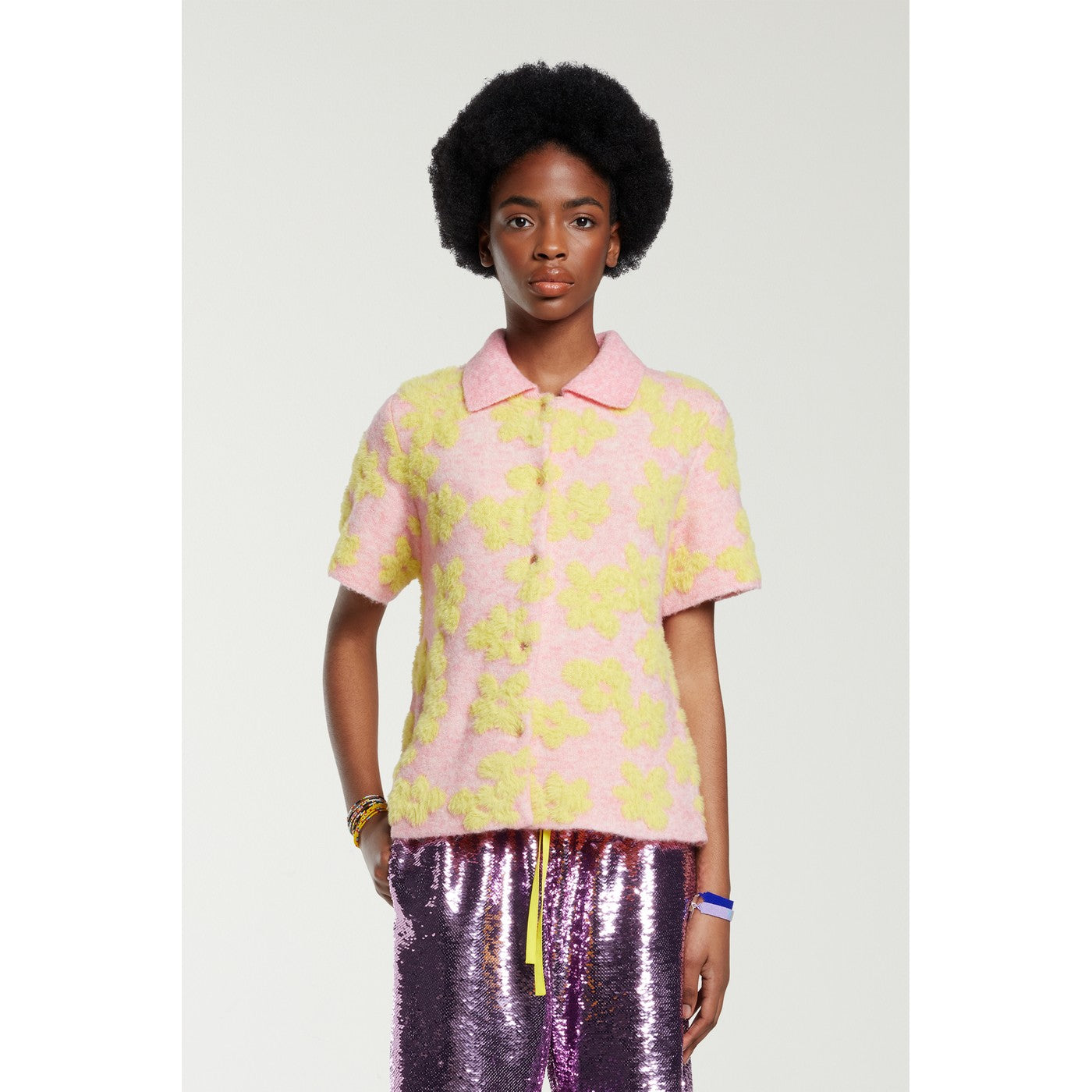 Chemise Flower Intarsia