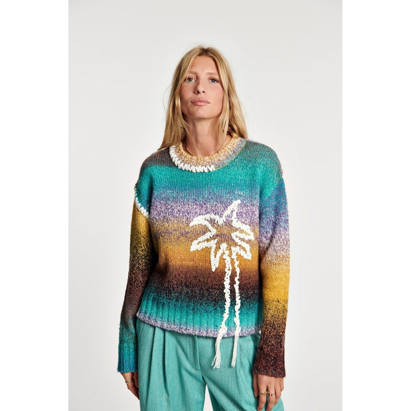 Pull Hand Embroidered Palm Tree