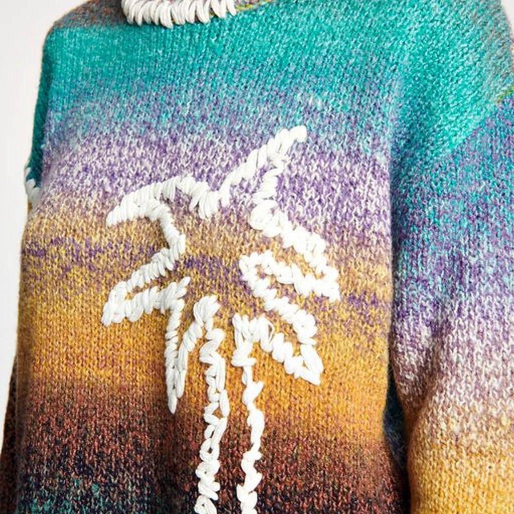 Pull Hand Embroidered Palm Tree