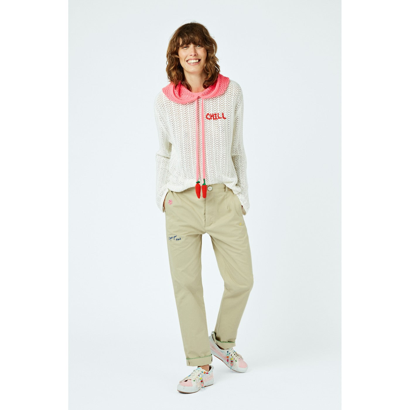 Sweat Pointelle Lace-Knit Organic-Cotton