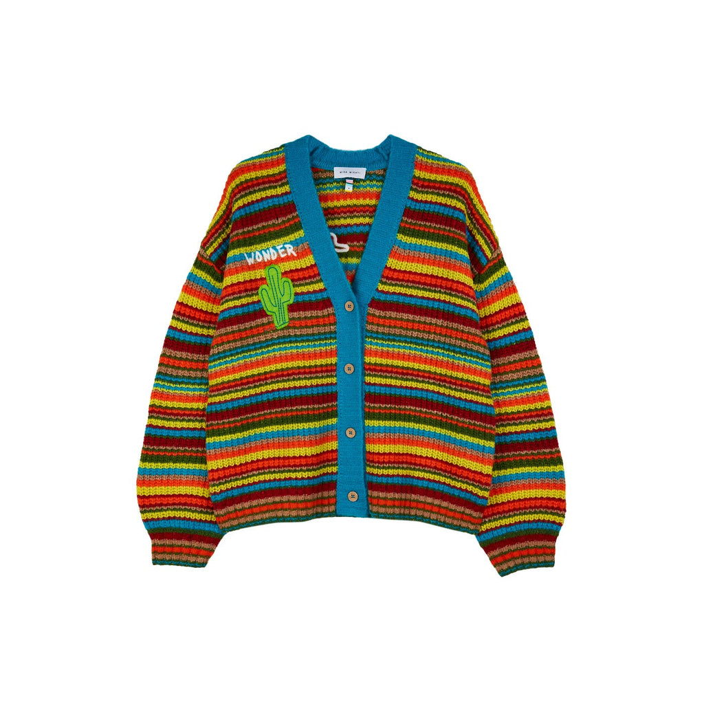 Cardigan Embroidered Cactus Stripe
