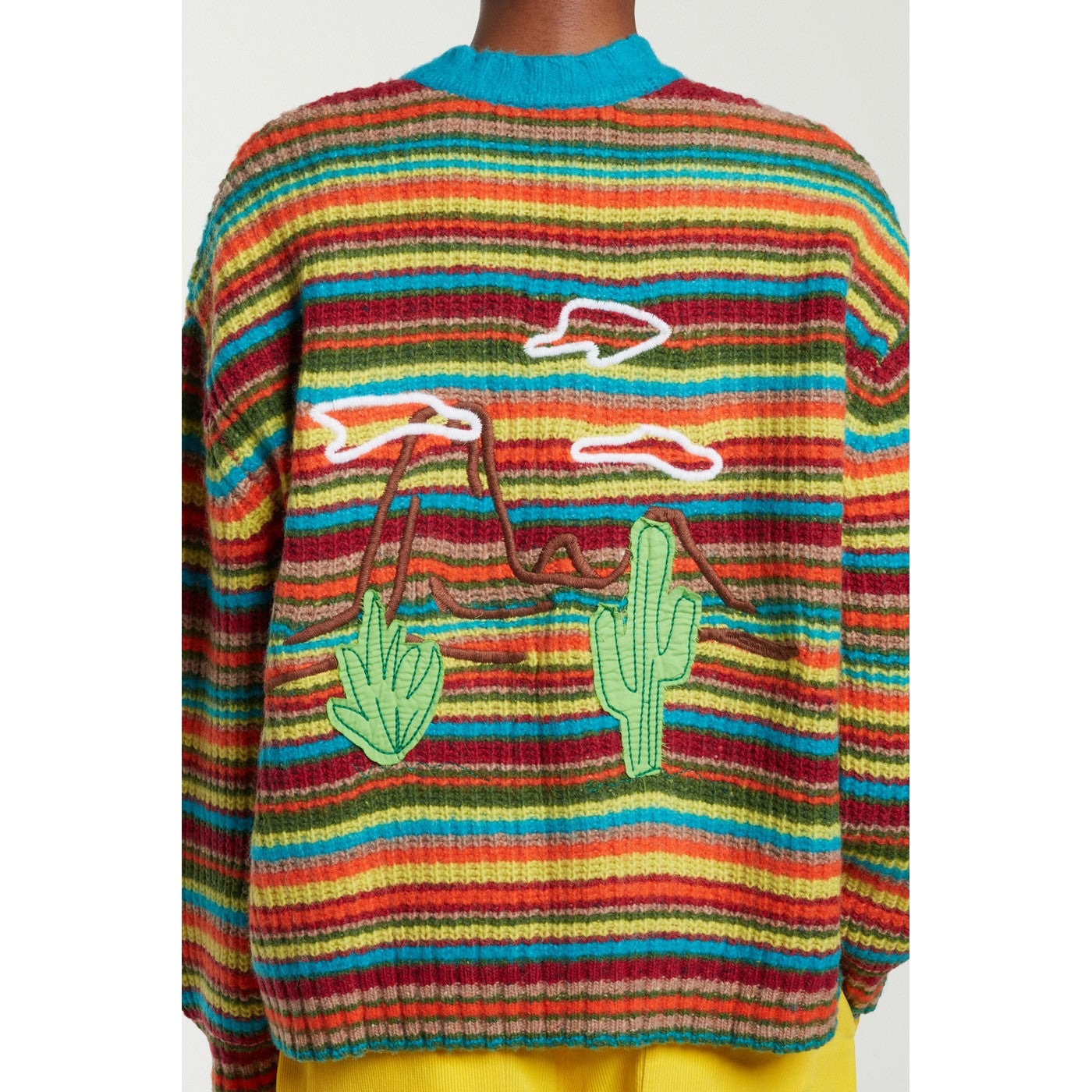 Cardigan Embroidered Cactus Stripe