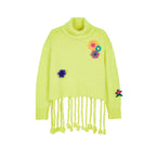 Pull Crochet Flowers Turtleneck