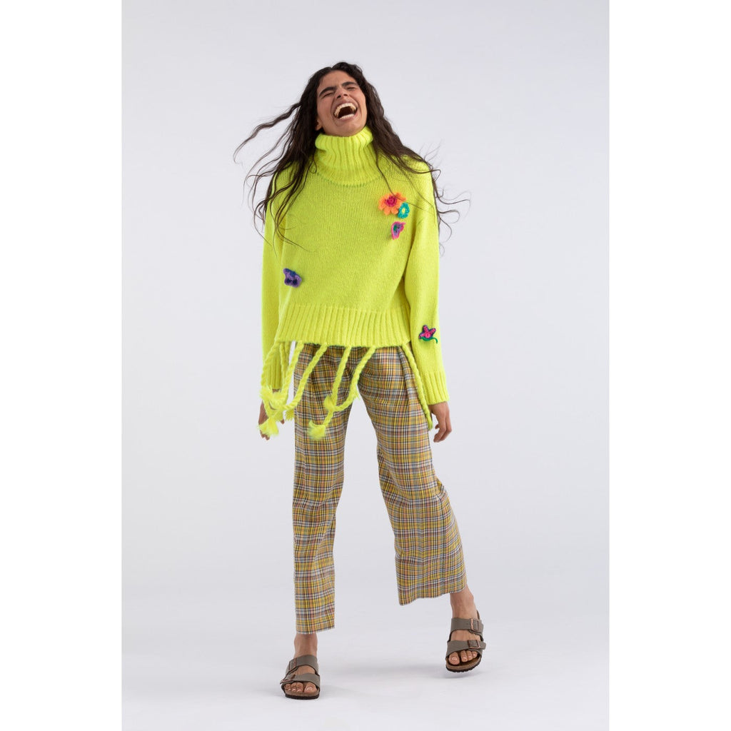Pull Crochet Flowers Turtleneck