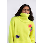 Pull Crochet Flowers Turtleneck
