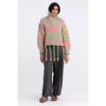 Pull Striped Fringe Turtleneck