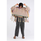 Pull Striped Fringe Turtleneck