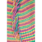 Pull Striped Fringe Turtleneck