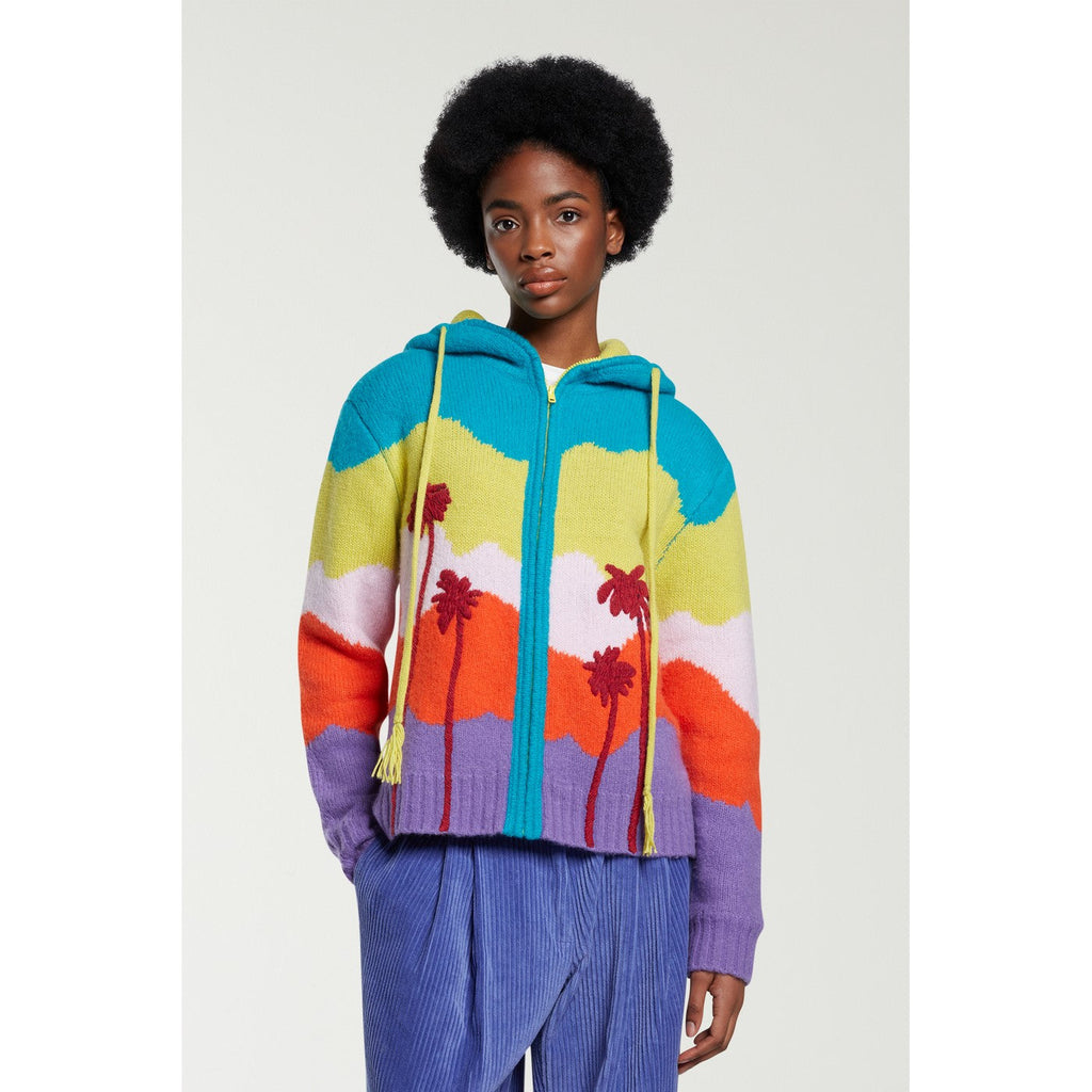 Veste Hand-Embroidered Palm Tree Hooded
