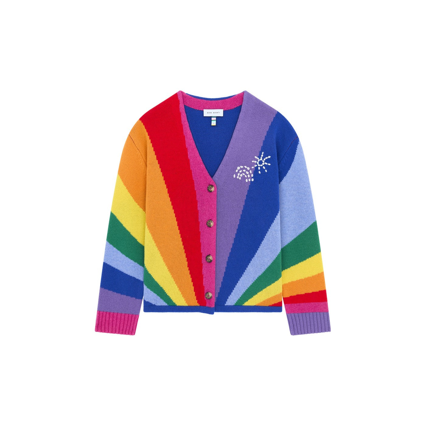 Cardigan Rainbow Ray Hand With Embroidery