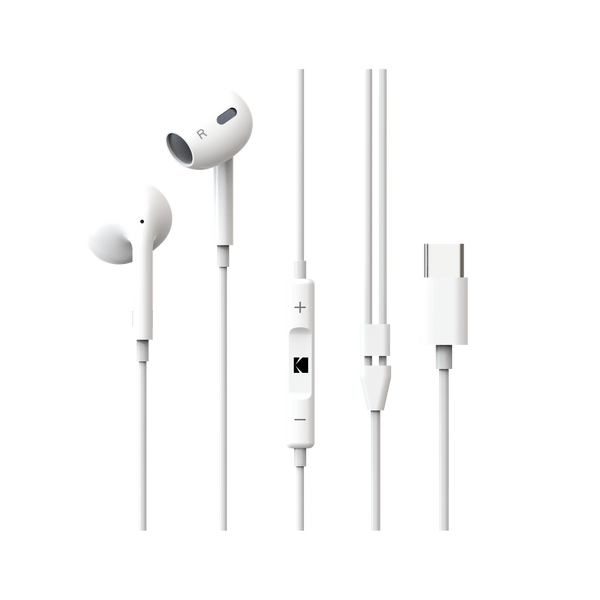 Écouteurs Filaires 210 - Usb C - Blanc - Kodak