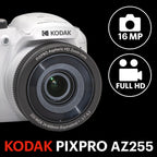 Appareil Photo Bridge Pixpro Az255 - Zoom Optique 25X - Blanc - Carte SD & Housse Offertes - Kodak