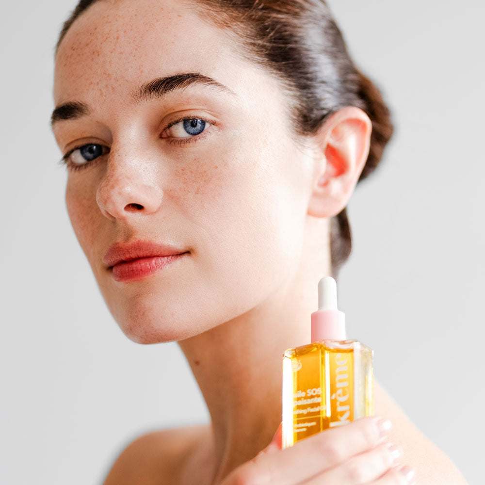 Huile de soin peau sensible rosacée