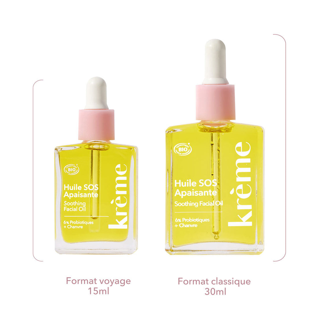 Huile de soin visage format voyage