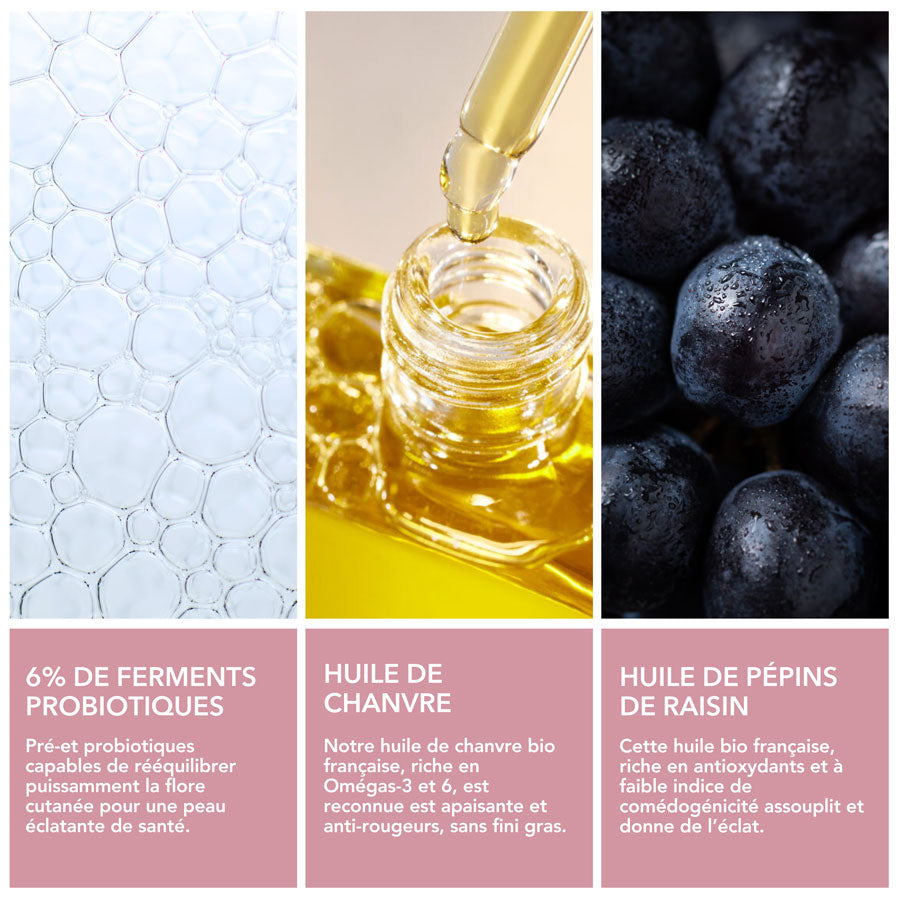 Huile non comédogène au probiotiques