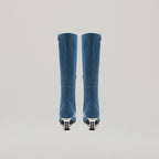 Bottines Kitten Heel Pierced Knee - Black/Denim