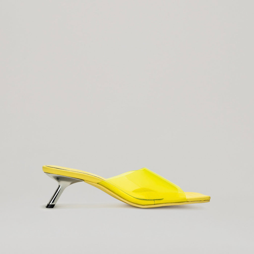 Mules Kitten Heel Pvc - Yellow