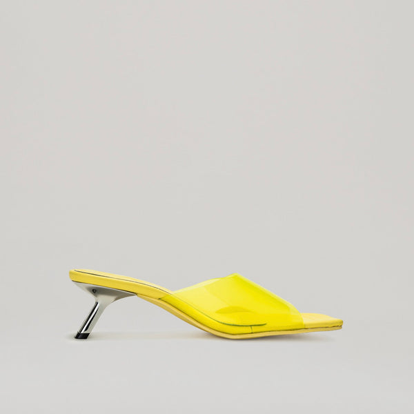 Mules Kitten Heel Pvc - Yellow