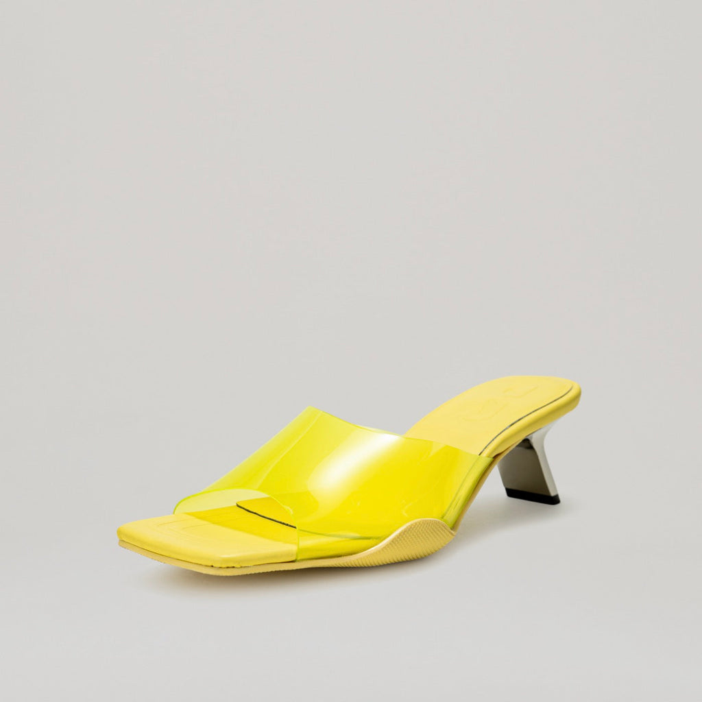 Mules Kitten Heel Pvc - Yellow
