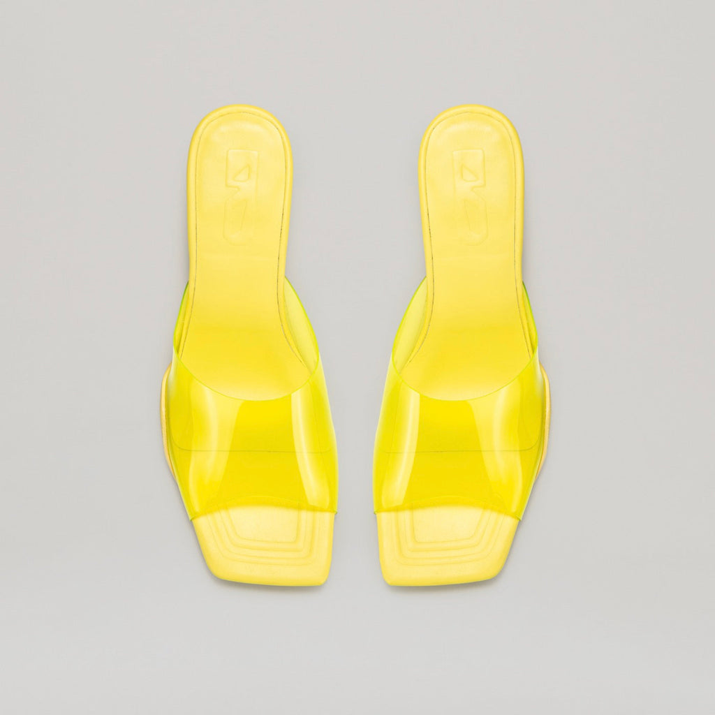 Mules Kitten Heel Pvc - Yellow
