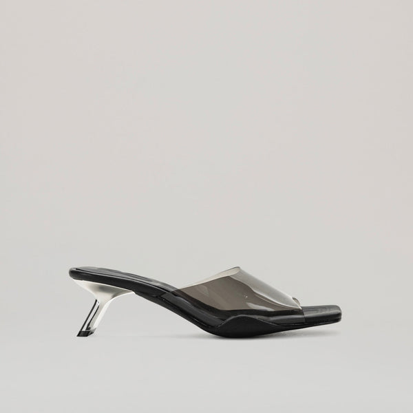 Mules Kitten Heel Pvc - Black