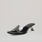 Mules Kitten Heel Pvc - Black