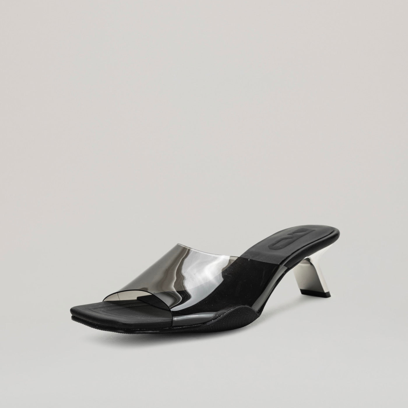 Mules Kitten Heel Pvc - Black