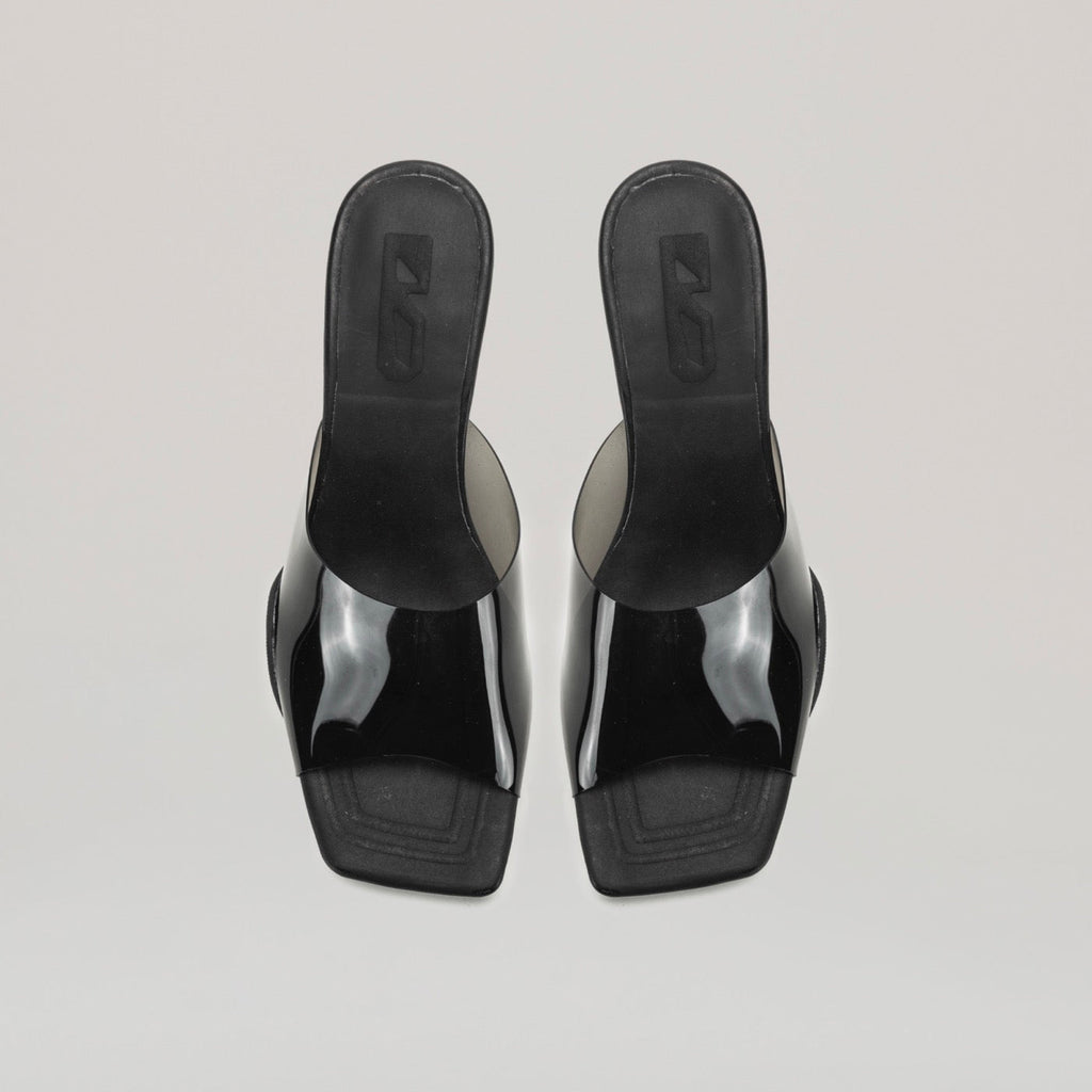 Mules Kitten Heel Pvc - Black