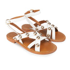 Couleur Pourpre - Sandales Kuta - Cuir Blanc