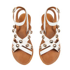 Couleur Pourpre - Sandales Kuta - Cuir Blanc