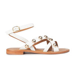 Couleur Pourpre - Sandales Kuta - Cuir Blanc