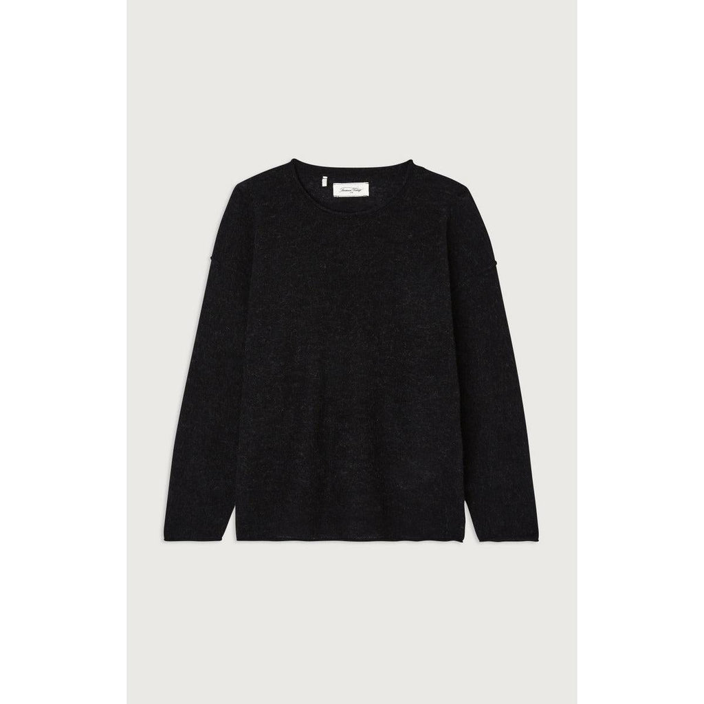 American Vintage - Pull ML Col Rond - Charbon Chine - Enfant