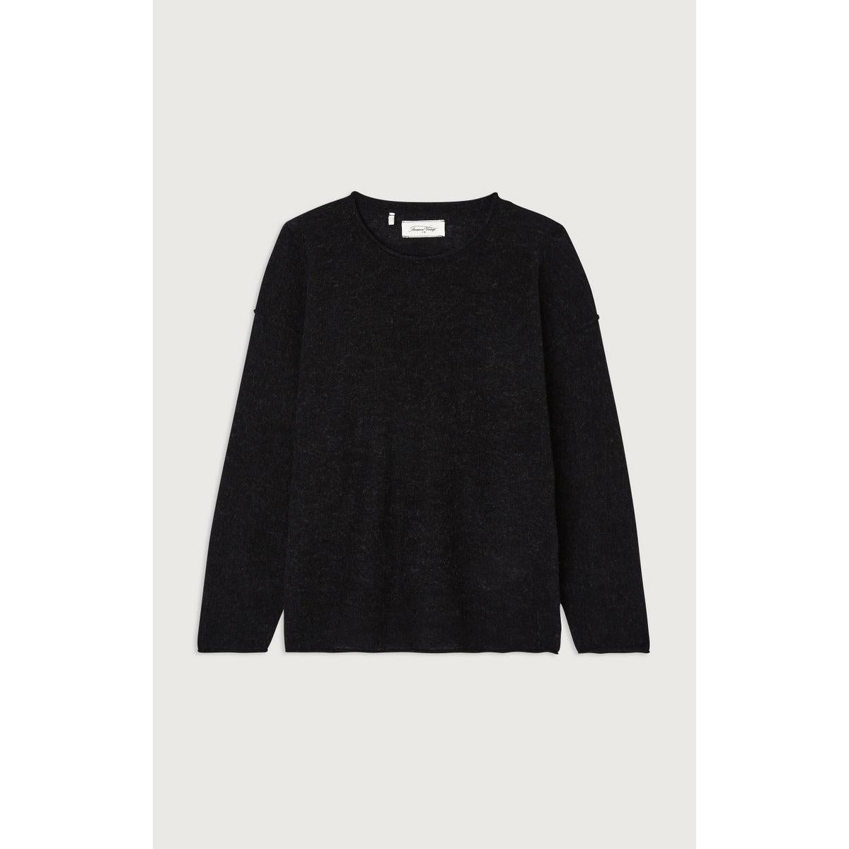 American Vintage - Pull ML Col Rond - Charbon Chine - Enfant