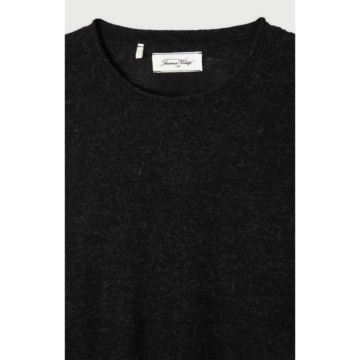 American Vintage - Pull ML Col Rond - Charbon Chine - Enfant
