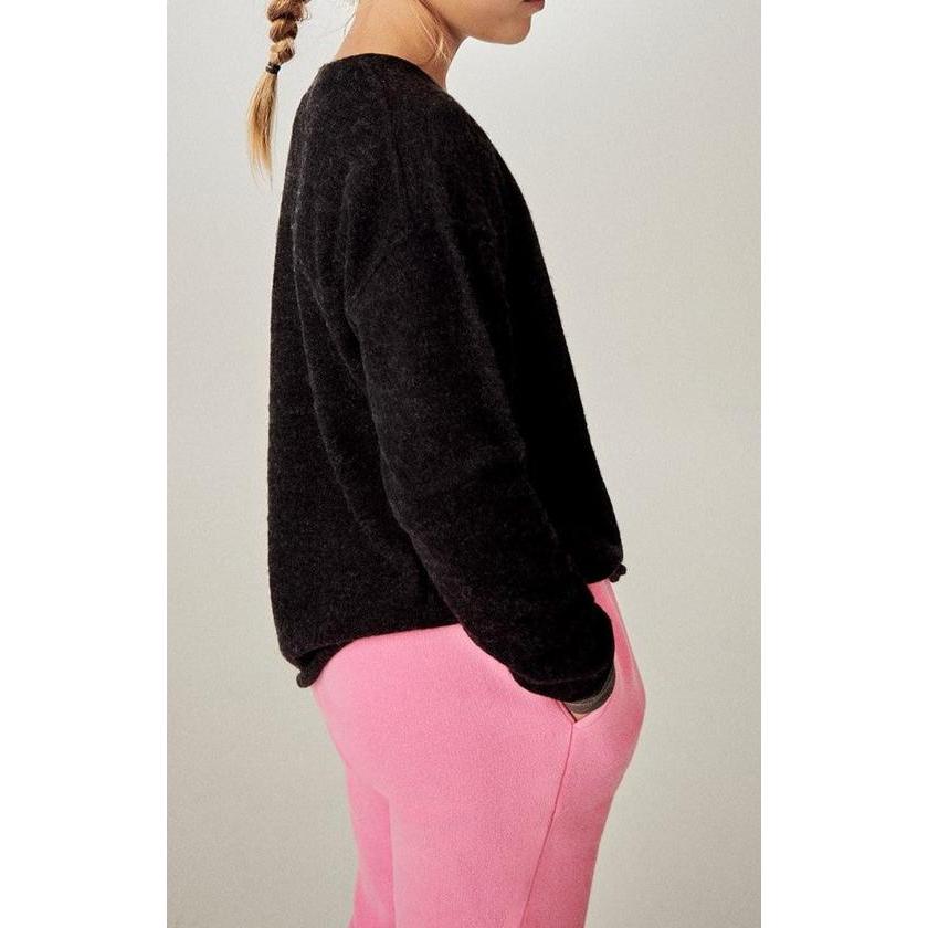 American Vintage - Pull ML Col Rond - Charbon Chine - Enfant