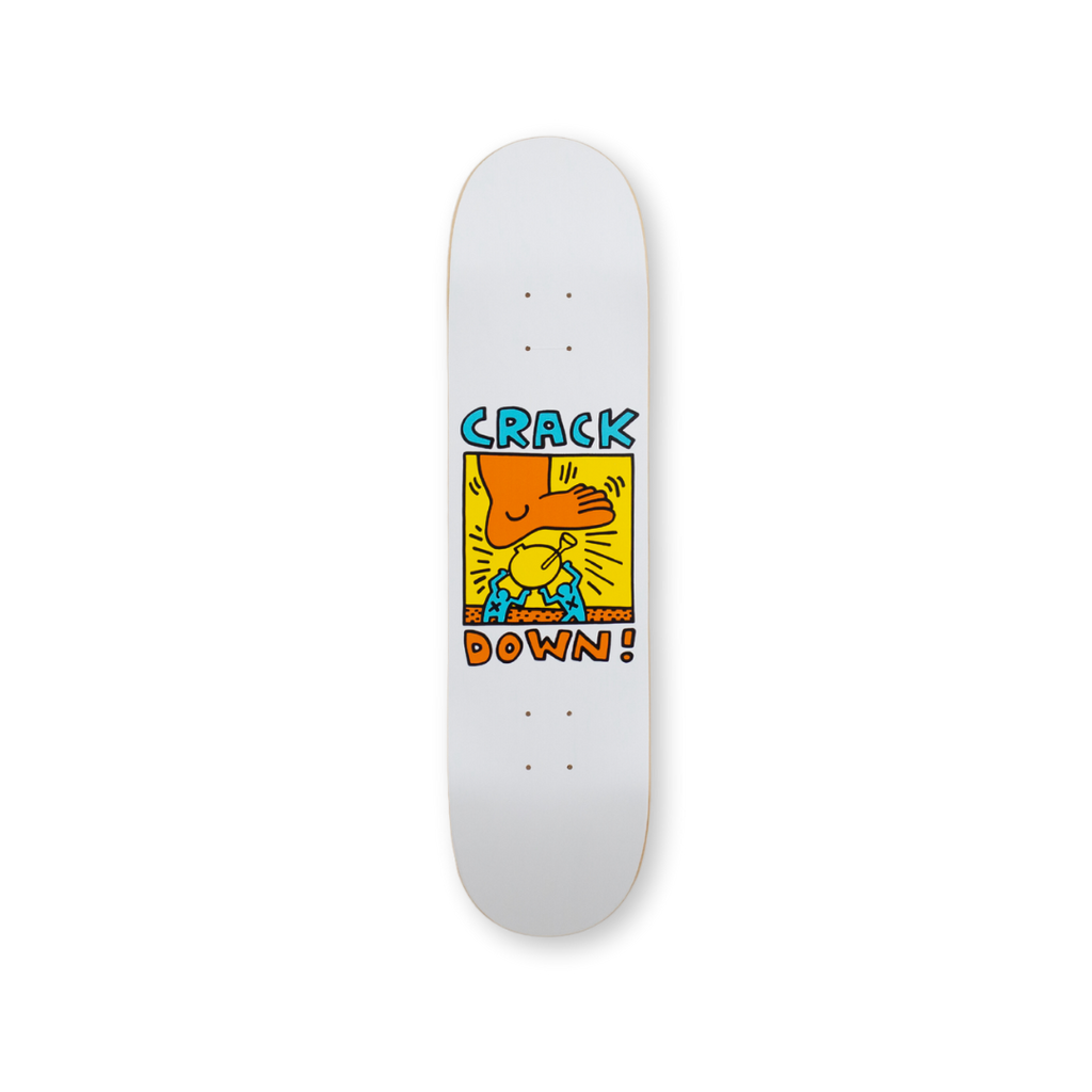 Keith Haring's Crack Down skateboard art by the skateroom