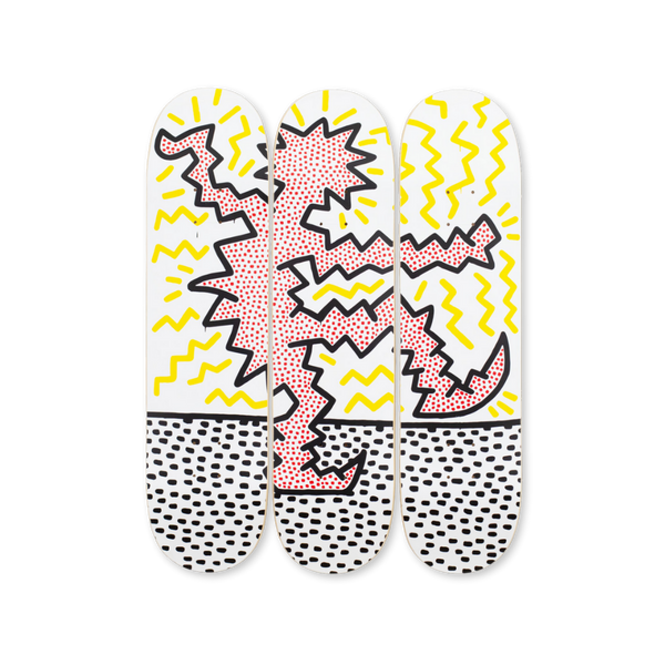 Keith Haring's Untitled (electric) skateboard art by the skateroom