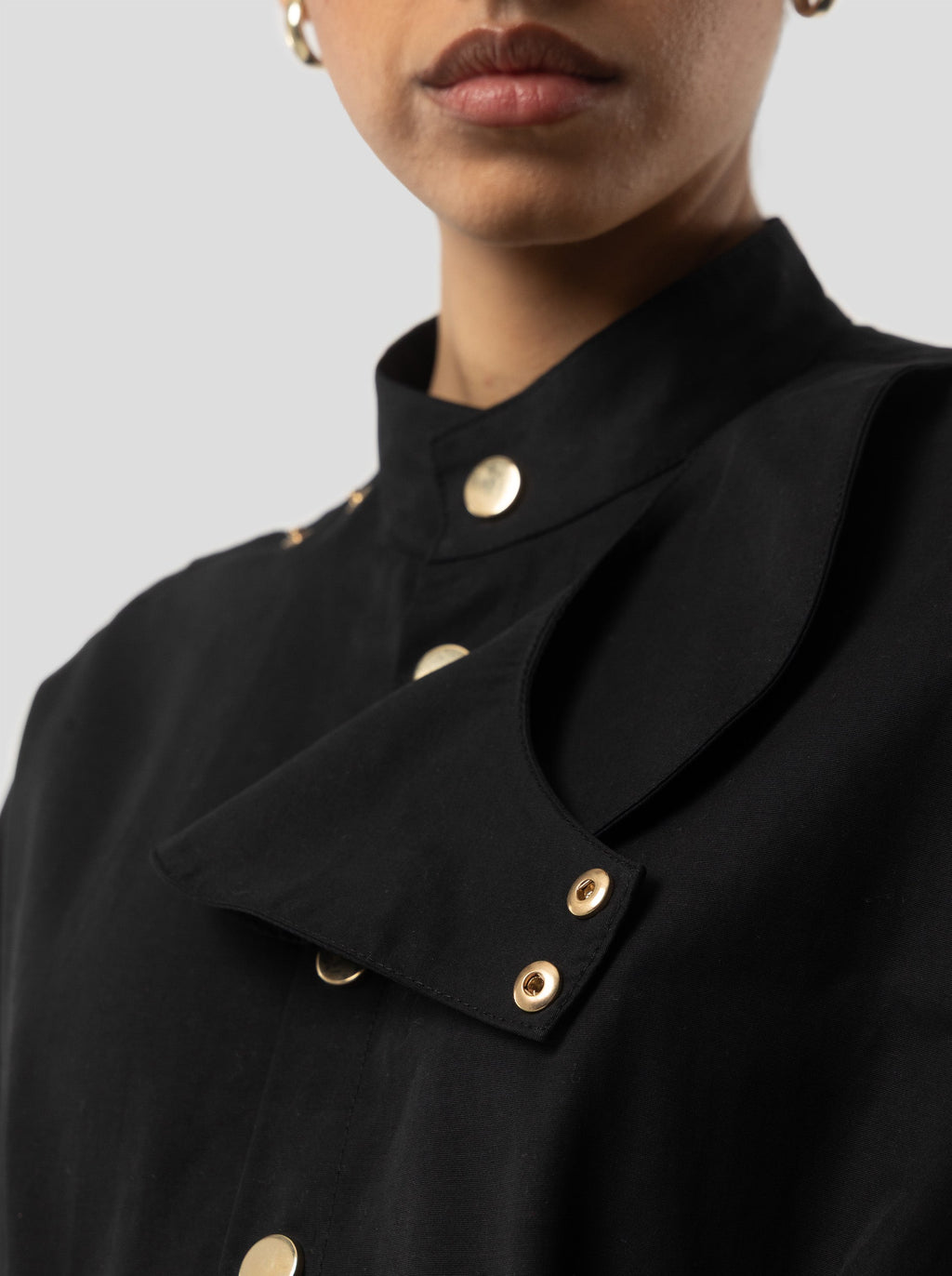 Robe Kurtis In Black Technical Fabric