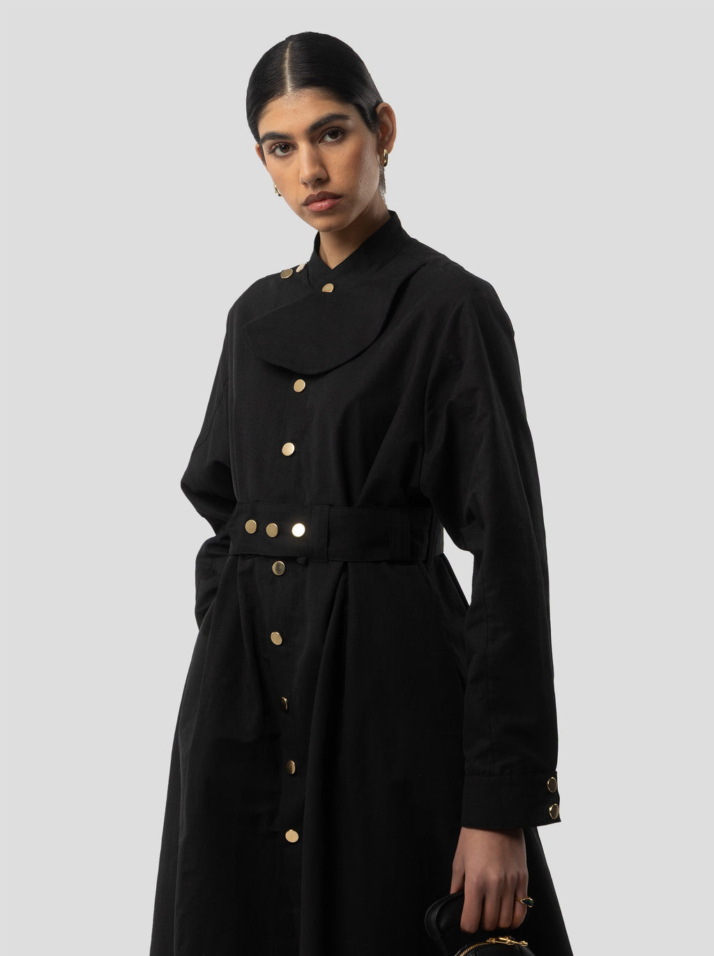 Robe Kurtis In Black Technical Fabric