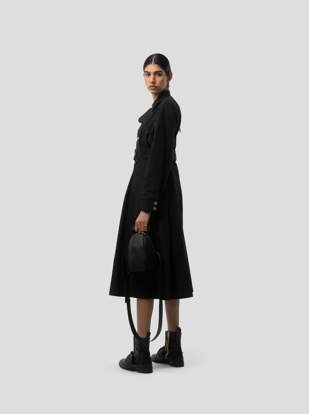 Robe Kurtis In Black Technical Fabric