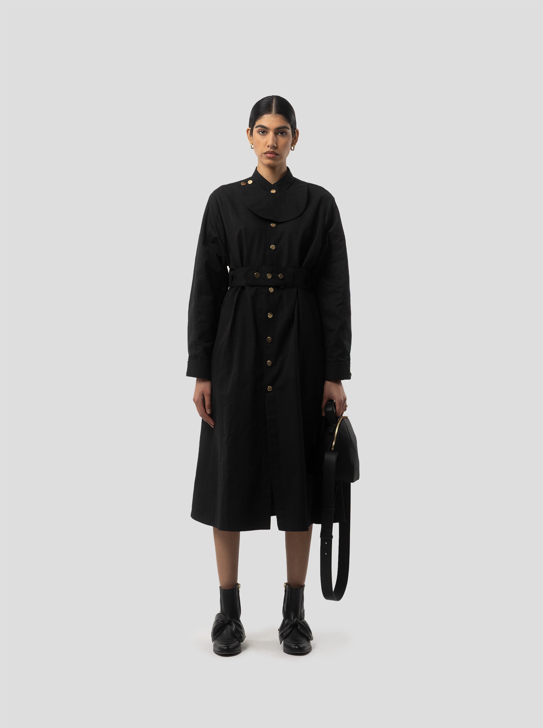 Robe Kurtis In Black Technical Fabric
