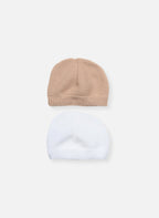 Lot De 2 Bonnets - Blanc/Moka